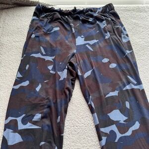 VENUS Pants Camo Blue Men's Large Camouflage Elastic‎ Waist Tapered Drawstring